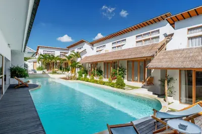 an image of a swimming pool in a villa at Berawa Village Suite in Canggu