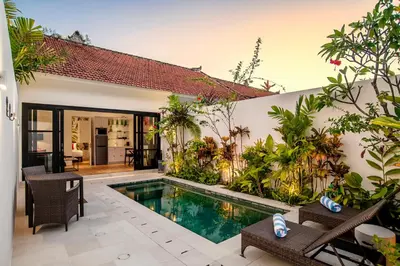 a pool in the backyard of a villa at Villa Balik II Seminyak in Seminyak