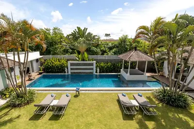 an image of a swimming pool in a villa at Kerta Rama Seminyak by Kerta Living in Seminyak