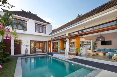an image of a villa with a swimming pool at Villa Pawikan Gorgeous 4 beds villa in the heart of Seminyak in Seminyak