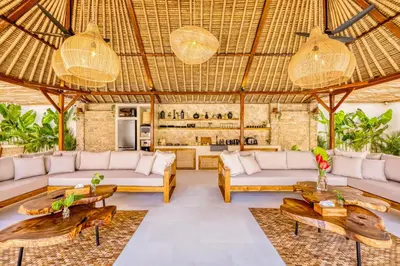 an open living room with couches and tables at Villa Miami - New Luxury 7BDR Prime Location in Seminyak