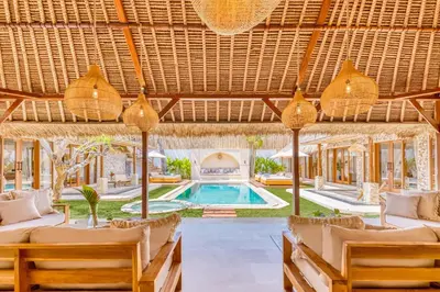 a villa with a swimming pool and a resort at Villa Miami - New Luxury 7BDR Prime Location in Seminyak