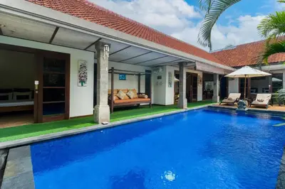 a pool in the backyard of a villa at Villa Tranquil Holiday Villa in Seminyak
