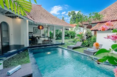 an image of a villa with a swimming pool at 5 Bedroom Villa Etnik in Seminyak with Big Garden and Private Pool in Seminyak
