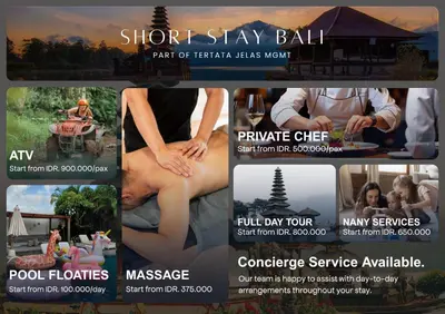 a collage of photos of a spa flyer at Spectacular 4BR Villa, 400m to Beachfront Bliss in Canggu