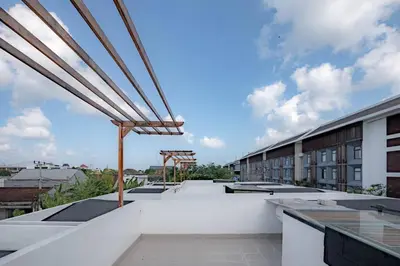 a view from the roof of a building at The Drupadi Apartments Town House LOLA in Seminyak