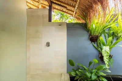 a house with plants on the side of it at Hazel Azalea 4 BR Private Pool Villa in Seminyak