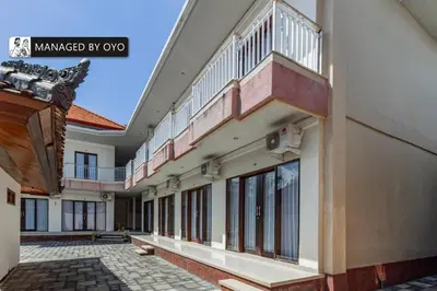 a view of the inside of a building at Collection O Near Seminyak Beach Formerly The Kumpi Hotel in Seminyak