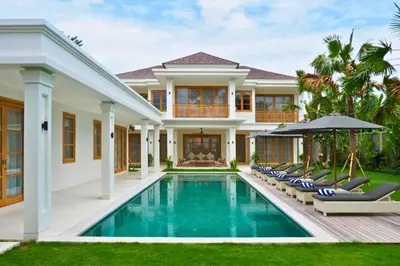 an image of a house with a swimming pool at Narasnama 6 BR Private Pool Villa in Canggu