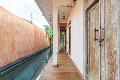 an alleyway in a building with a hallway at Villa Pisces - 2 Bedrooms Villa with Private Pool at Kerobokan in Denpasar