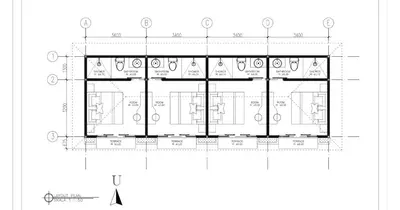 a schematic plan of a building at Uger House Seminyak in Seminyak