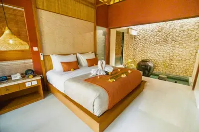 a bedroom with a large bed and a window at Sadawira 1 BR Private Pool Villa & Bathtub ZN168 in Legian