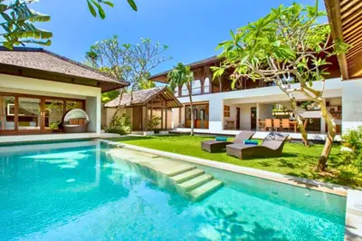 an image of a swimming pool in a villa at Neada 4 BR Grand Pool Villa JU68 in Seminyak