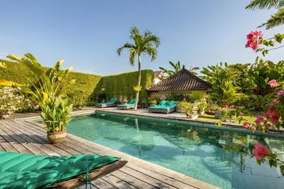 an image of a swimming pool at a villa at Villa Tago - 5 BR Villa in Umalas in Kerobokan