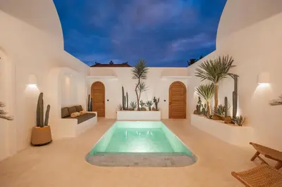 a villa with a swimming pool in a room at Villa Casa Gaia 3 by BaliSuperHost in Kerobokan