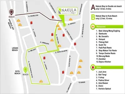 a map of kuala lumpur showing the location of the mosque at Nakula Stay Kuta in Kuta
