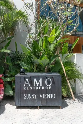 a sign for an entrance to a sunny verpor at Villa Amanora & Amaluna - 2 Stunning Villas, 9 Bedrooms for Groups in Canggu