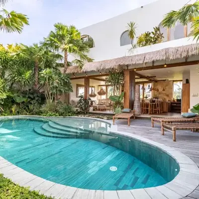 Villa Belle Oasis - Next To Canggu 5BR Tropical Paradise with Private Pool & Stunning Rice Field Views