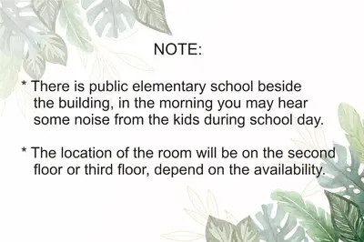 a poem with leaves on a white background at BAGUS Guest House in Legian
