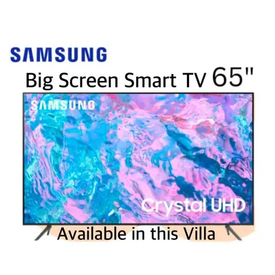 a poster with a picture of a painting with the words annoying big screen smart tv at Arts Biyu Villa Two-Bedroom with Private Pool Kuta in Seminyak