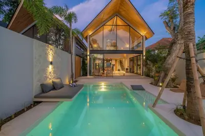 an image of a house with a swimming pool at Vaya - Luxe & Stylish 3BR Villa Just Steps from the Beach in Seminyak
