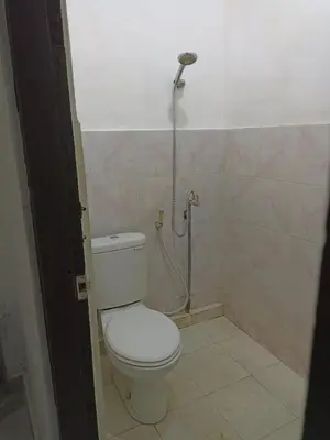a bathroom with a toilet and a shower at Tokomang Homestay in Legian