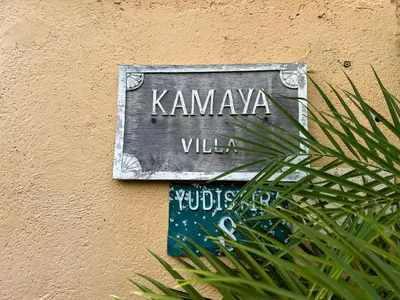 a sign that reads kamaya villa on a wall at 4bedroom - Kamaya Villa in center of Seminyak in Seminyak