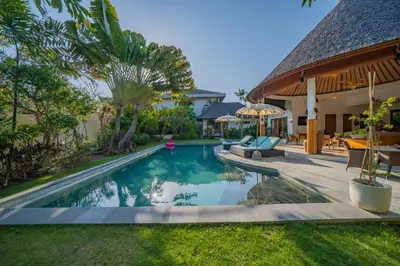 an image of a swimming pool in a villa at Villa Lea Luxury Oasis in Seminyak Umalas with private pool 4BR in Seminyak