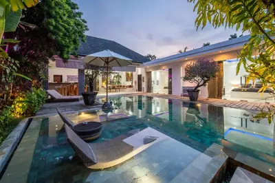 an image of a swimming pool in a villa at Villa Minha Gente Seminyak in Seminyak
