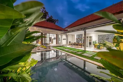 an image of a villa with a swimming pool at Alisa 4 - Luxurious 4BR Villa with Garden Views and Pool in Seminyak
