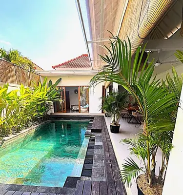 a swimming pool in the backyard of a house at Canggu - Villa Romy - 2 Bedrooms - Private Pool in Kerobokan
