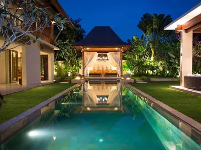 a swimming pool in the backyard of a villa at Villa Lilibel by Elite Havens in Seminyak