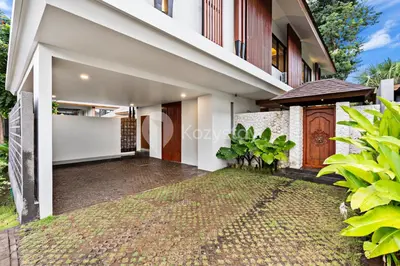 a villa with a view of the entrance to a house at Sewana Villa by Kozystay - Natadesa Resort in Jimbaran