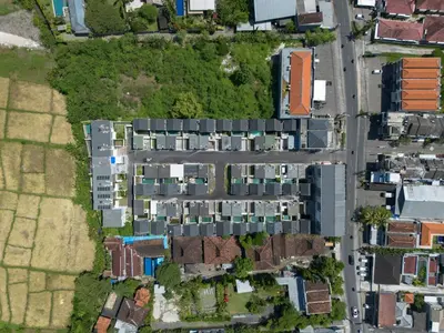 an overhead view of a city with houses at Sunrise Oasis - 2BR Villa in Kerobokan in Kerobokan