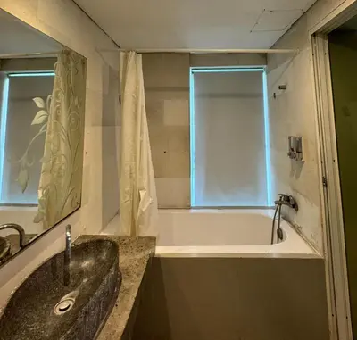 a bathroom with a sink and a bath tub at 2 bedroom with pool tropical in Nusa Dua