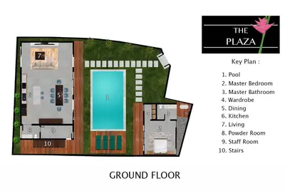 a plan of the plaza floor plan at The Plaza 4BR With Pool in Bali s Eat Street in Seminyak
