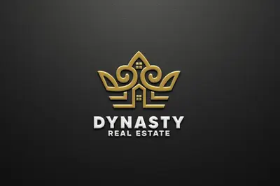 a gold logo with a crown on a black background at Villa Teras Asri Seminyak in Denpasar