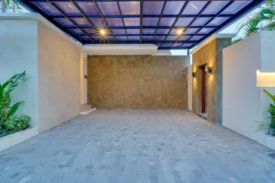 an empty hallway in a building with a ceiling at New! Villa Taman Seminyak 01 near Double Six Beach in Seminyak