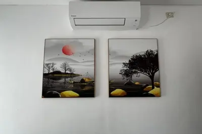 three pictures hanging on a wall in a room at Mahome - Near Finn's and Atlas Beach Club in Canggu