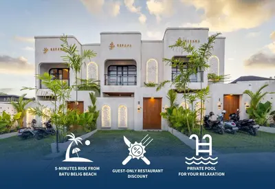 a rendering of the front of a villa at Serayu Berawa by Bukit Vista in Canggu