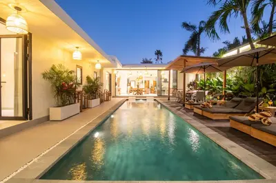 an image of a swimming pool in a house at Villa ADDI 4bedrooms Oberoi in Seminyak