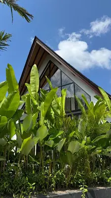 a house with green plants in front of it at New! Architectural 2BR Villa near Seminyak in Kerobokan