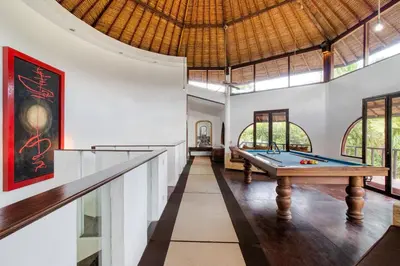 a pool table in the middle of a room at 3BR Seminyak Oasis, Sleeps 6, Walk to RestBars in Seminyak