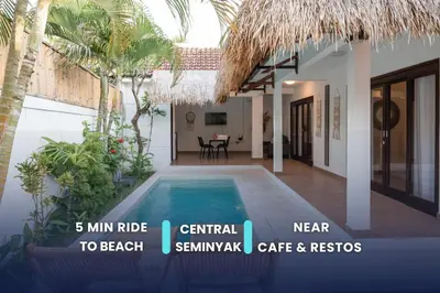 a villa with a swimming pool in a resort at 2BR Villa - Central Seminyak - Private Cook & Breakfast in Seminyak
