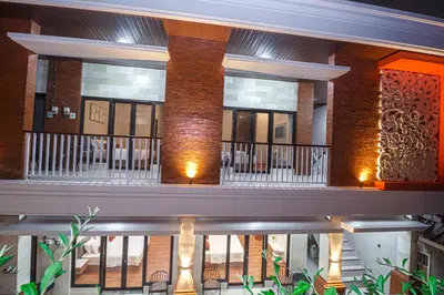 a view of the lobby of a building at The Hunian in Seminyak