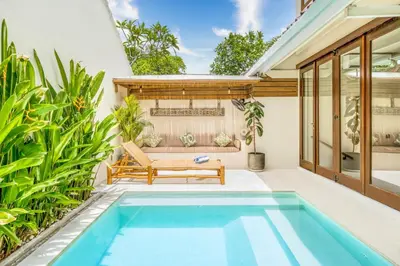 a pool in the backyard of a villa at 3BR Villa | Seminyak Central | 450m From Beach in Seminyak