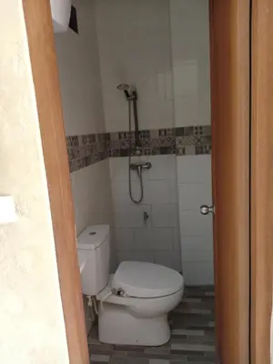 a bathroom with a toilet and a shower at Pondok Hokyusa in Seminyak