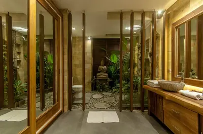 a bathroom with a sink and a toilet in it at 6 BDR Boutique villa in heart of Seminyak in Seminyak