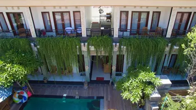 an image of a building with a swimming pool at Pujihouse One in Legian