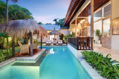 an image of a swimming pool in a villa at Seminyak Beach Seagrass Villa 4BR - pool & staff in Seminyak